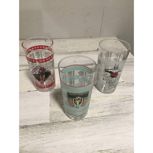 2003, 2004, 2005 Kentucky Derby drinking glasses - Picture 1 of 9